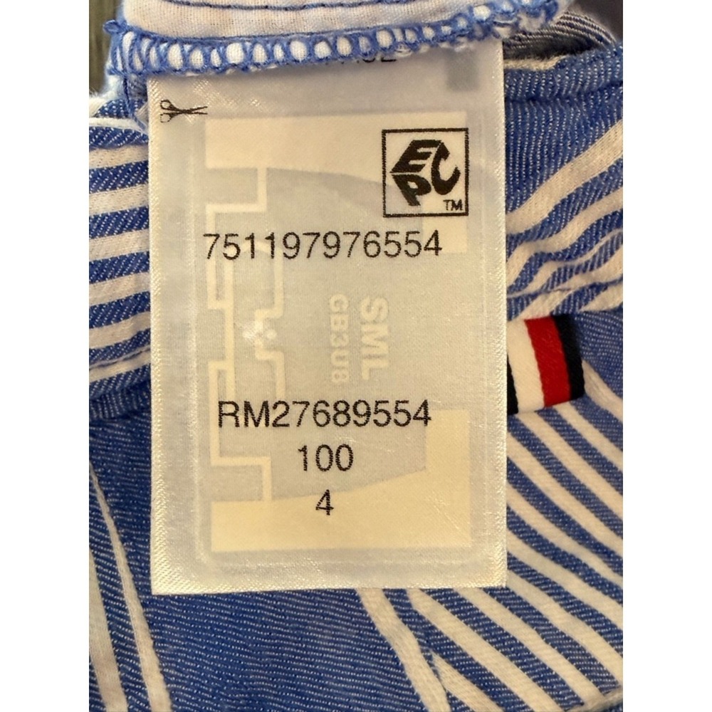 Tommy Hilfiger Relaxed Tapered Chino Striped Pants Blue 4 Coastal Summer Preppy - Picture 13 of 16
